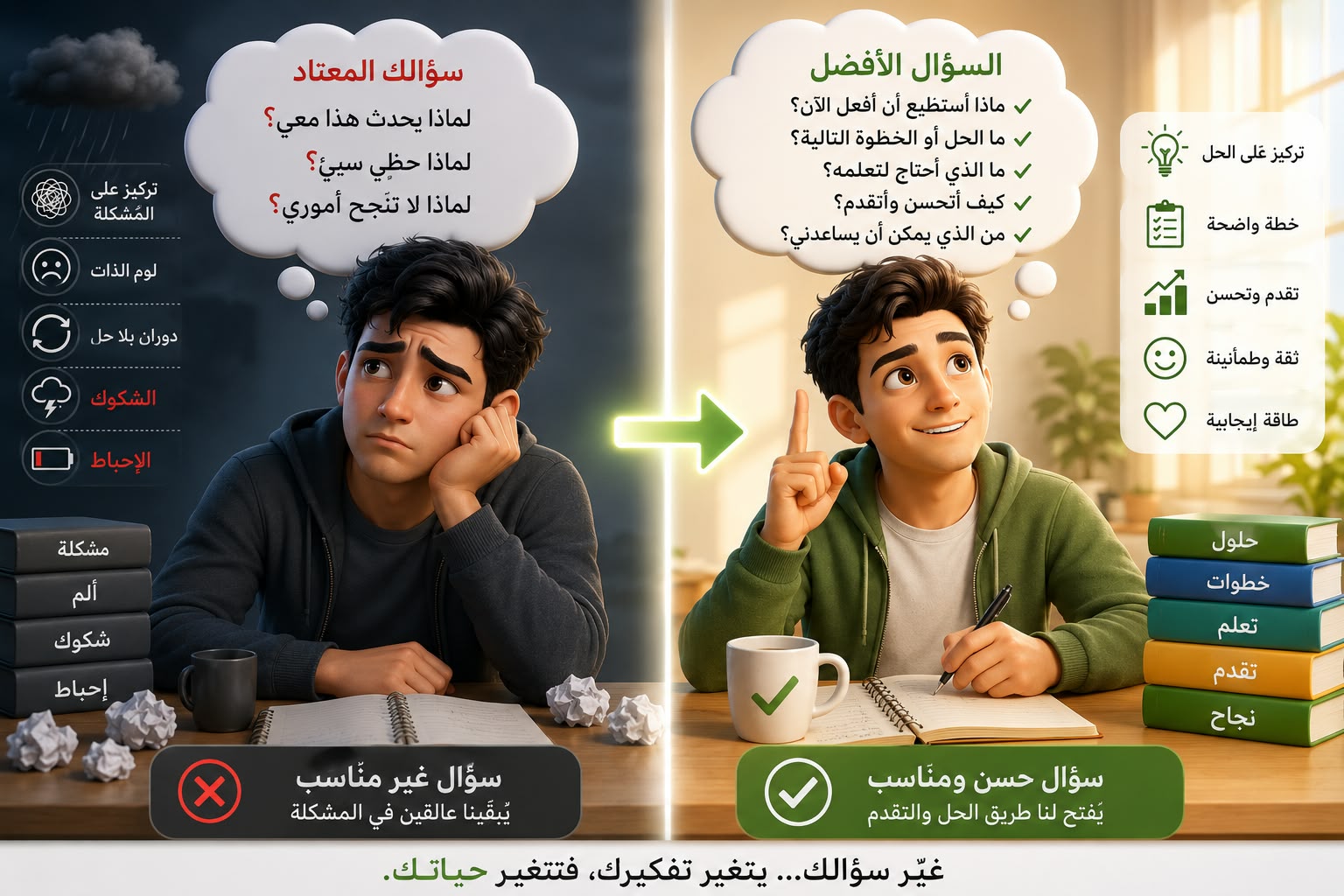 سؤالك قد يوجّهك نحو المشكلة أو نحو الحل